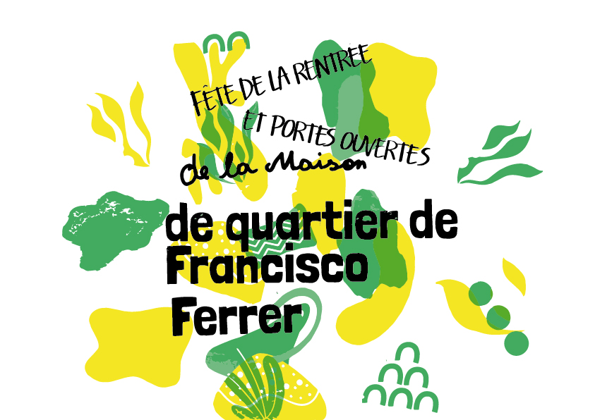 affiche fête de la rentrée à la maison de quartier francisco ferrer